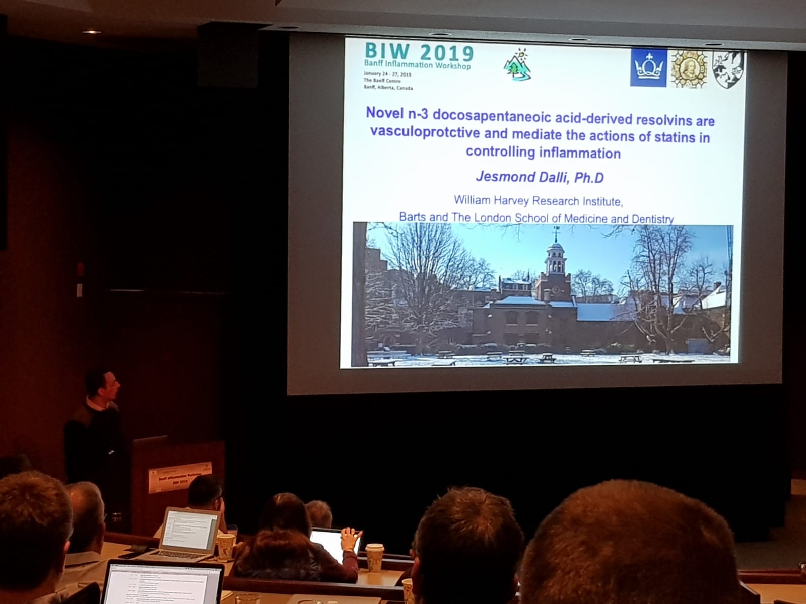 Dr Jesmond Dalli presenting at the Banff Inflammation Workshop