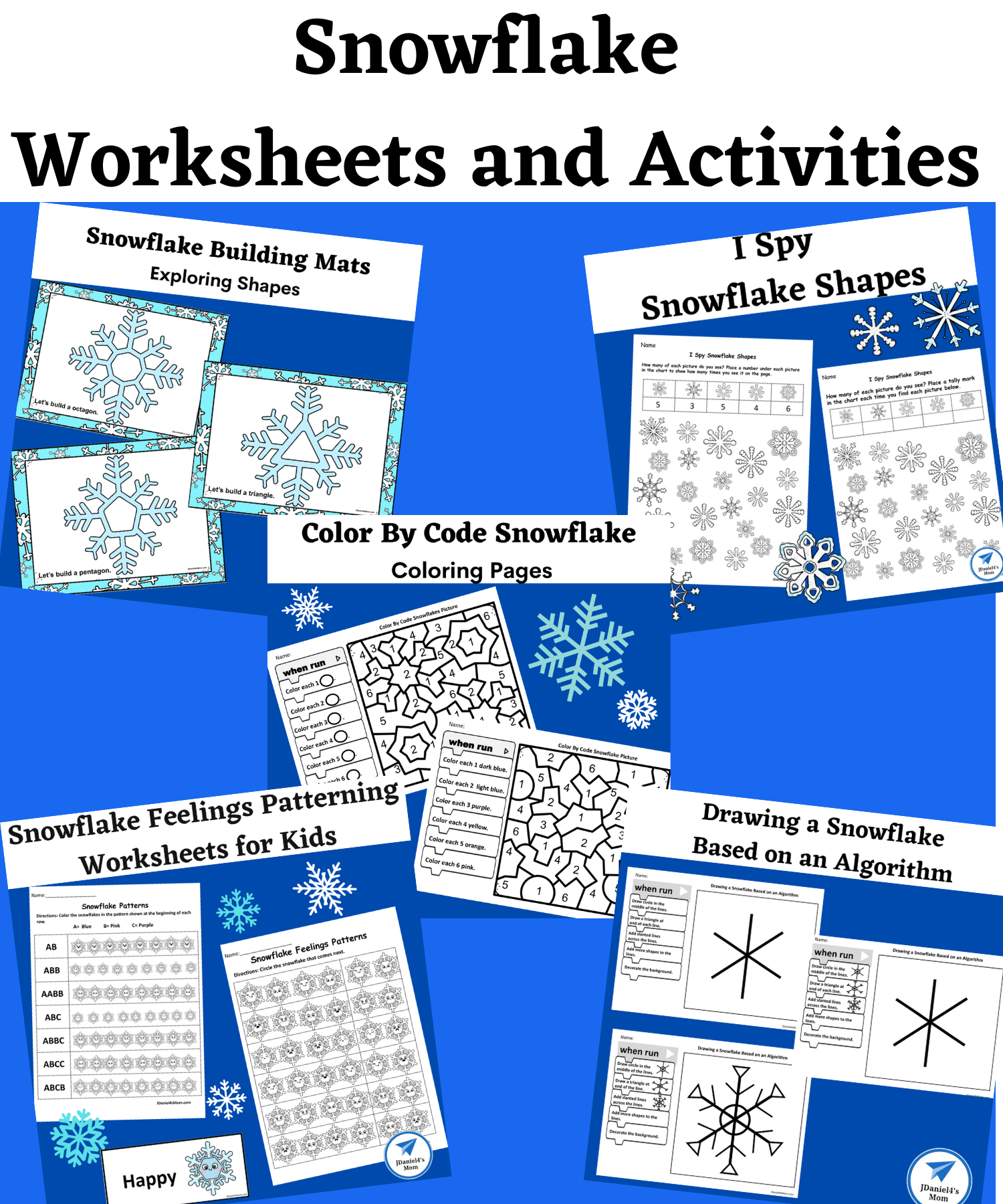 Snowflake worksheets and activities