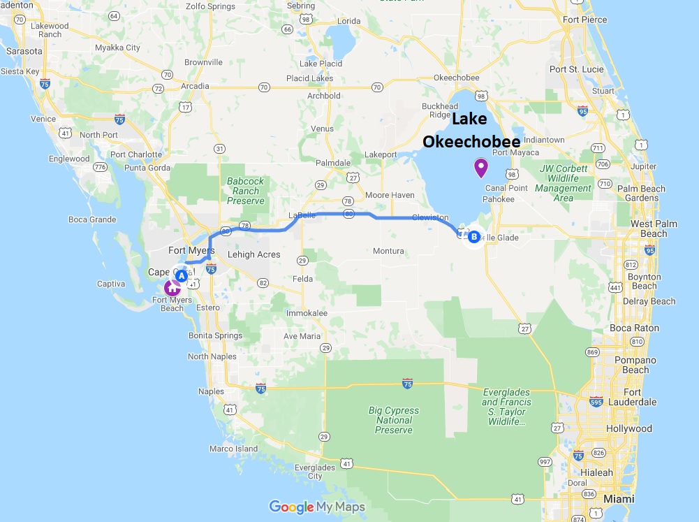 Biking And Exploring Lake Okeechobee J Dawg Journeys Lake Okeechobee Map 