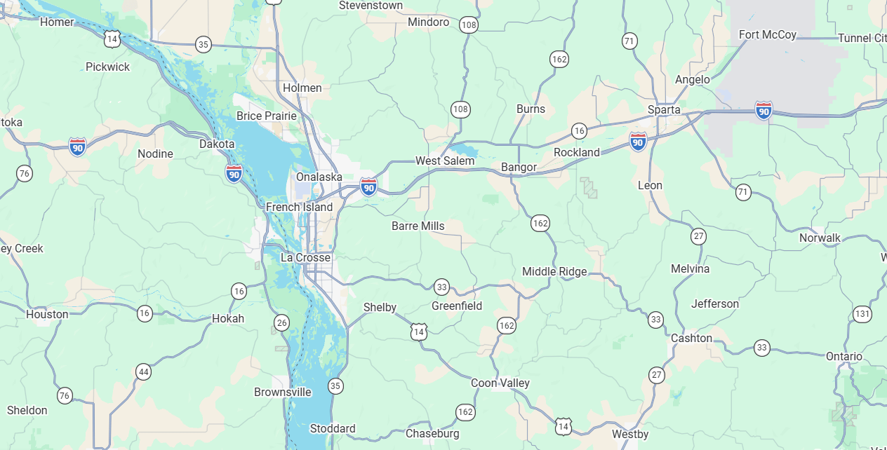 Map of JD Powell Construction service area