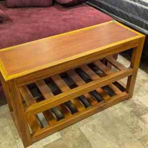 Bench Shoe Rack Wood Two Tone