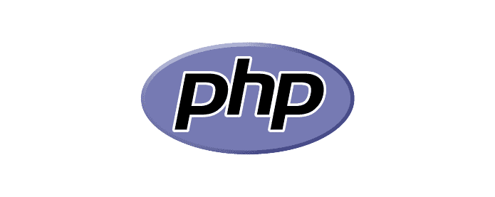 Logo PHP sur fond bleu.