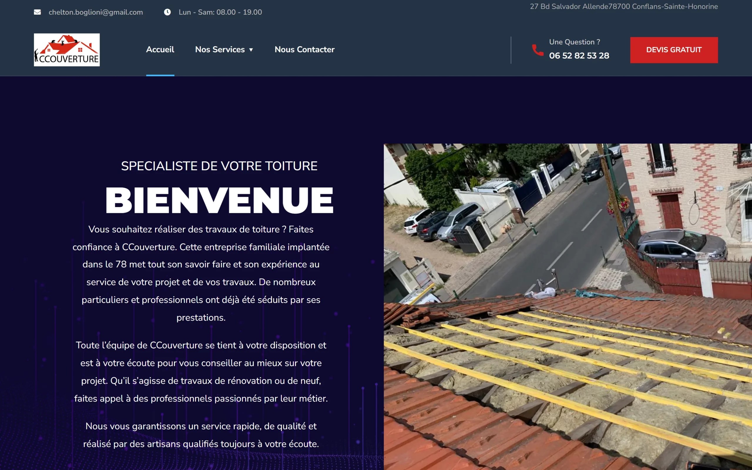 Site web C Couverture — création WordPress par Jeff-Web