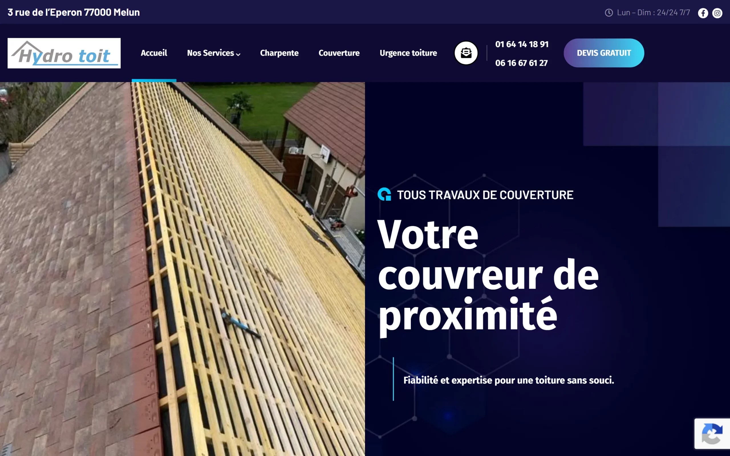 Site web Hydrotoit — création WordPress par Jeff-Web