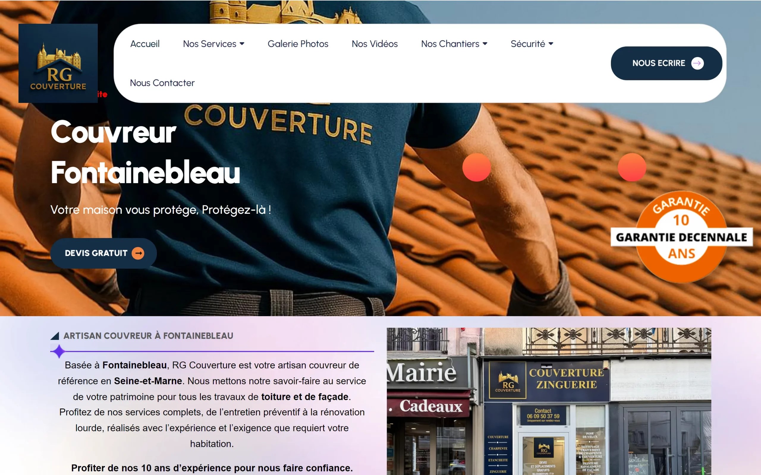 Site web RG Couverture 77 — création WordPress par Jeff-Web