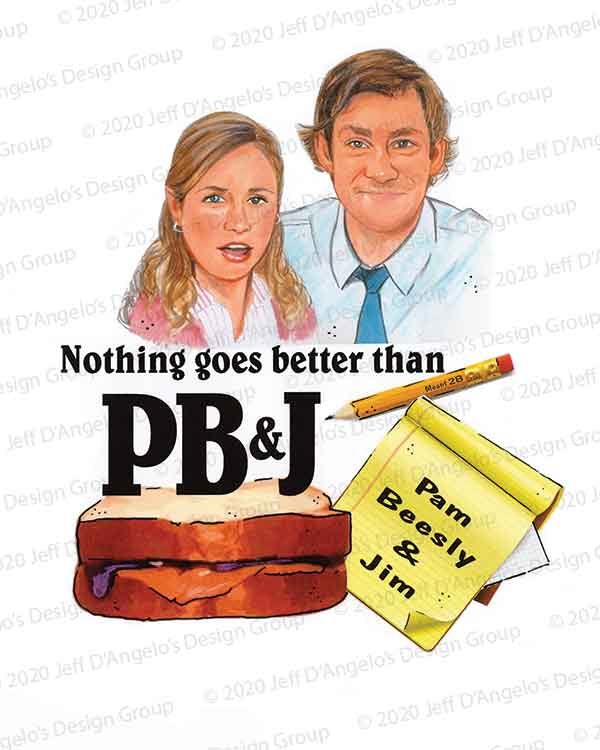 Pam Beesly and Jim Halpert PB&J Art Print