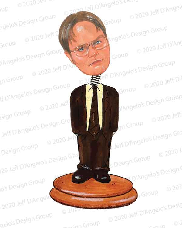 Dwight Schrute Bobble Head Art Print