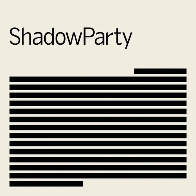 ShadowParty music album cover art with minimalist black horizontal bars on a beige background