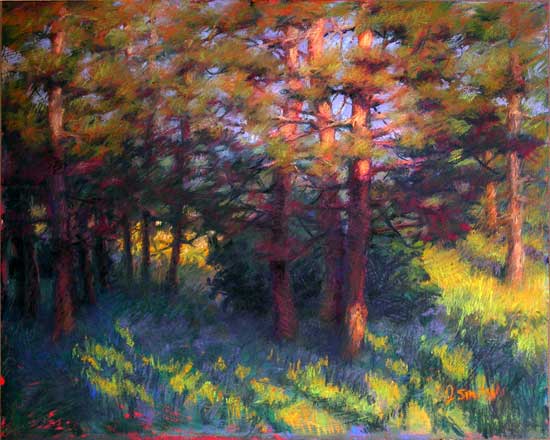 Pine Trees and the Golden Hour | plein air sketch to studio landscape painting