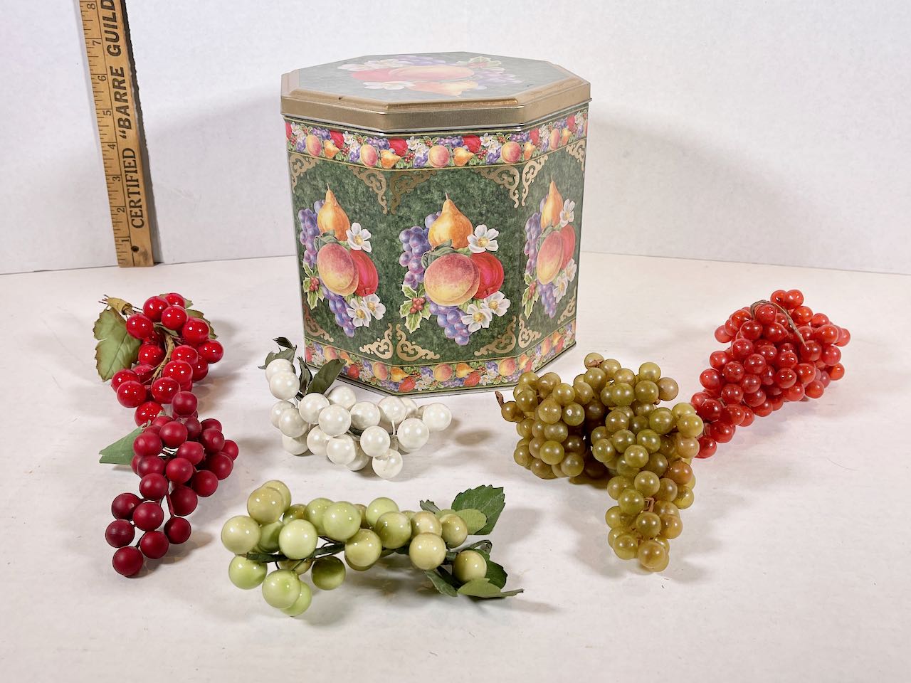 Storage Tin with Fruit Print 
