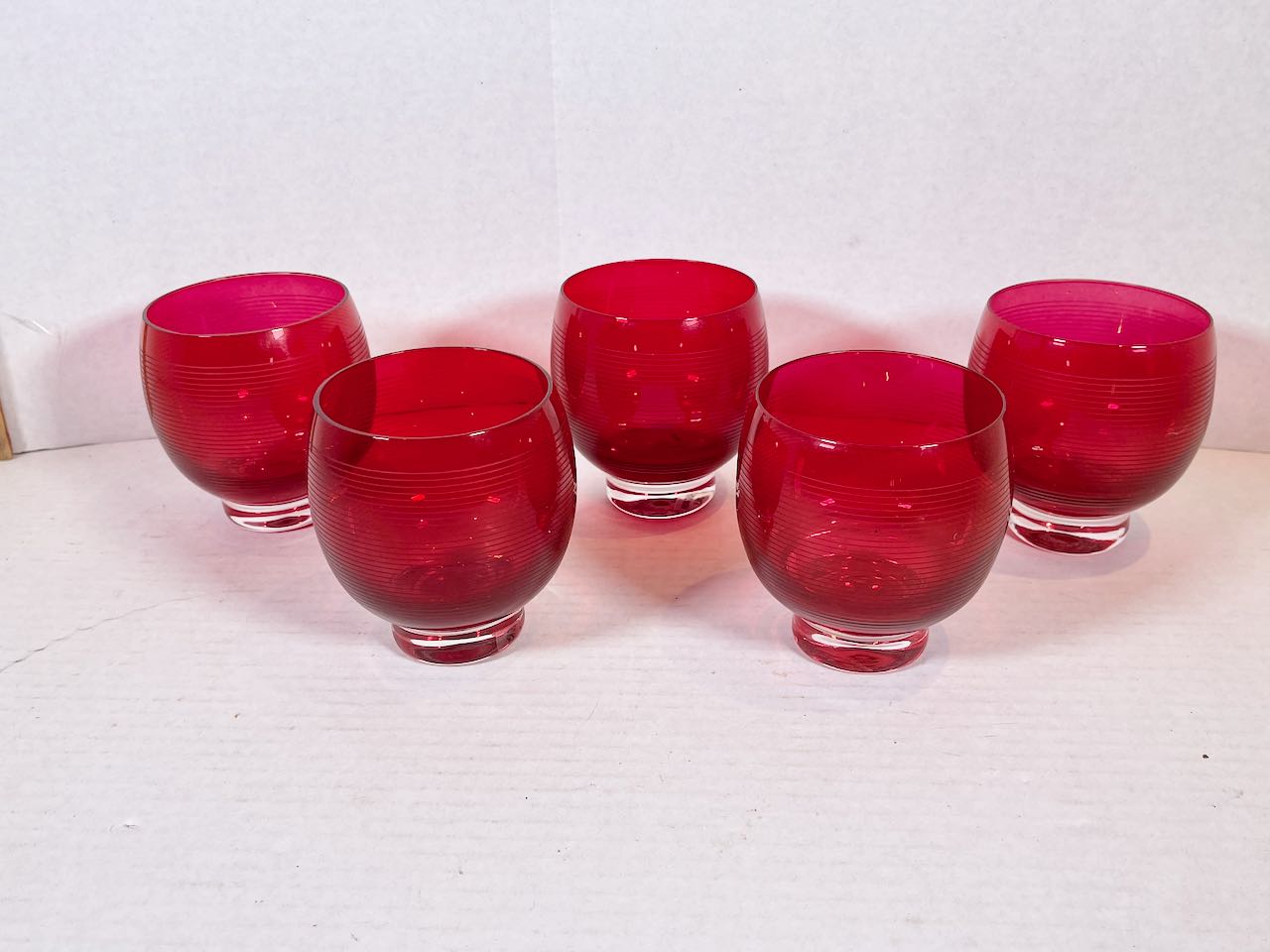 Red Glass Candle Holder - 5