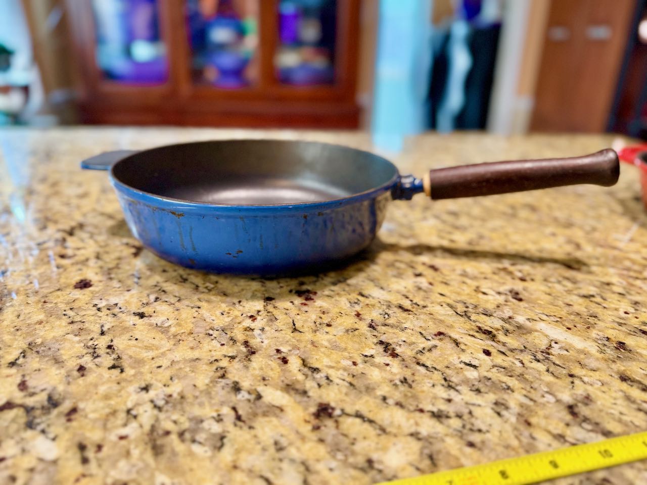 Blue Enamel Cast Iron Skillet