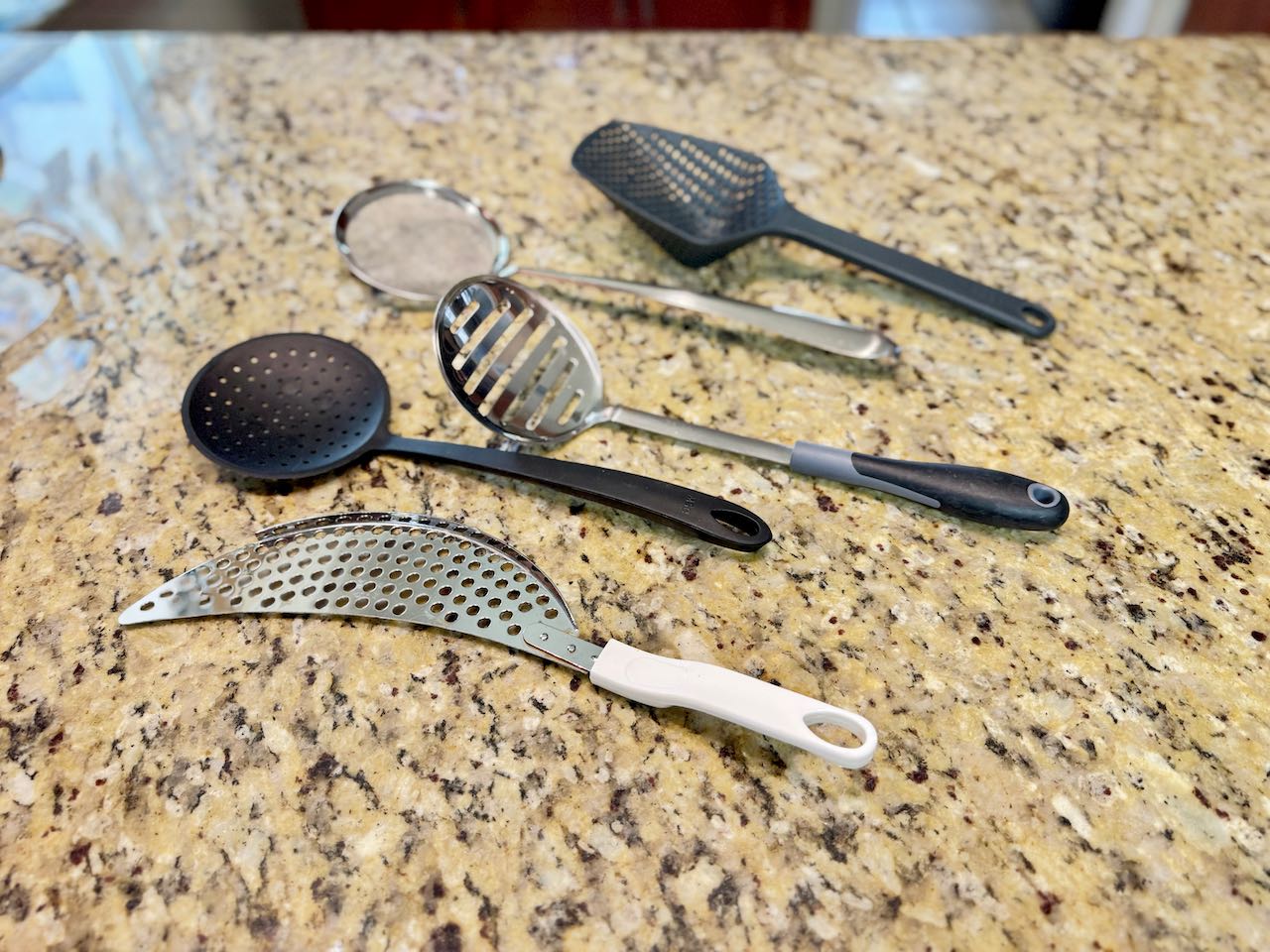 Lot of 5 Different Hand Colanders and Other Sifters