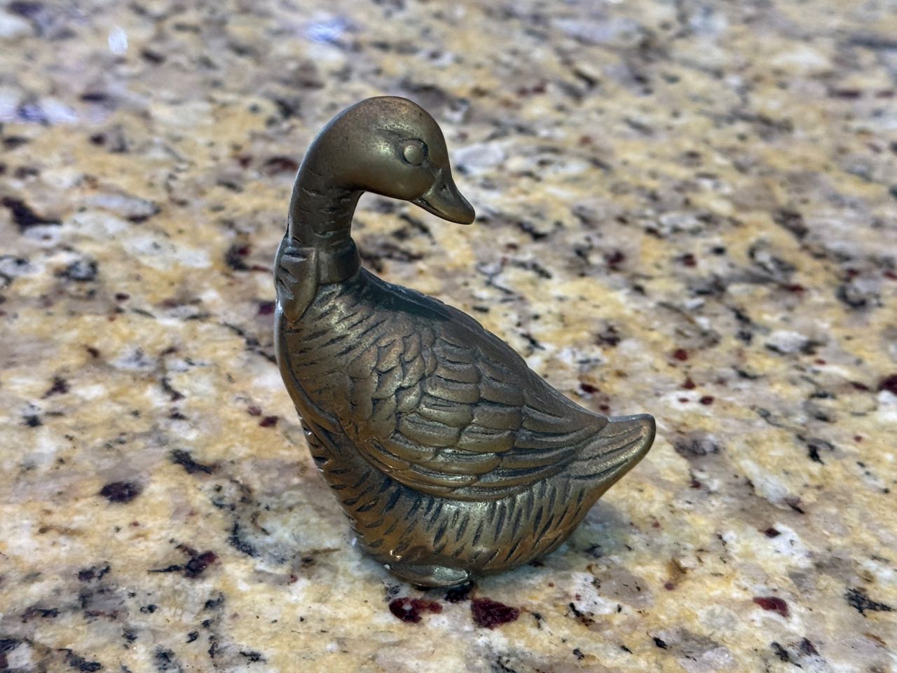 Brass Duck Paper Weight Figurine