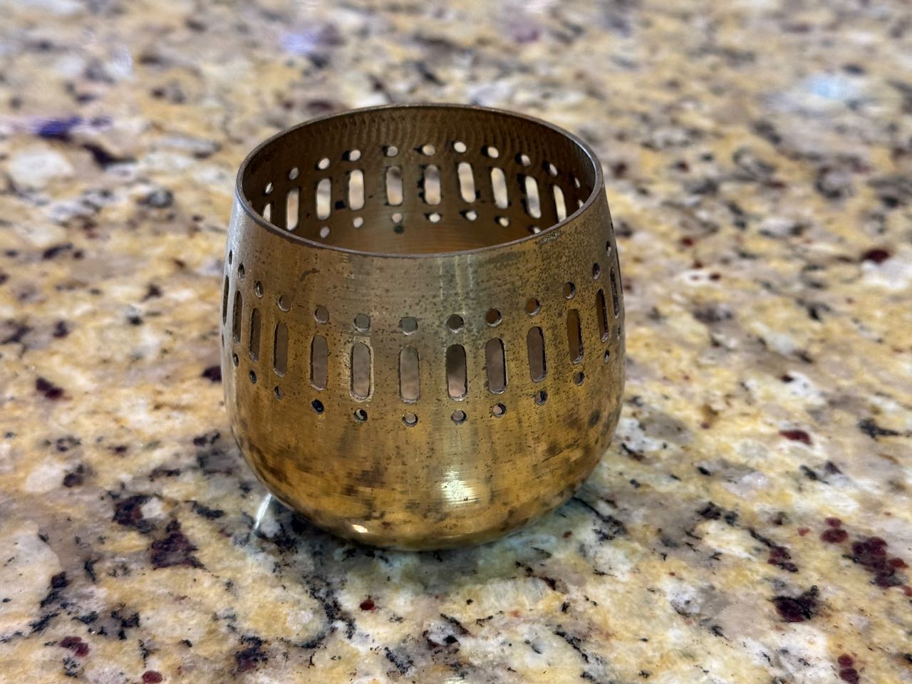 Vintage Brass Vented Candle Holder