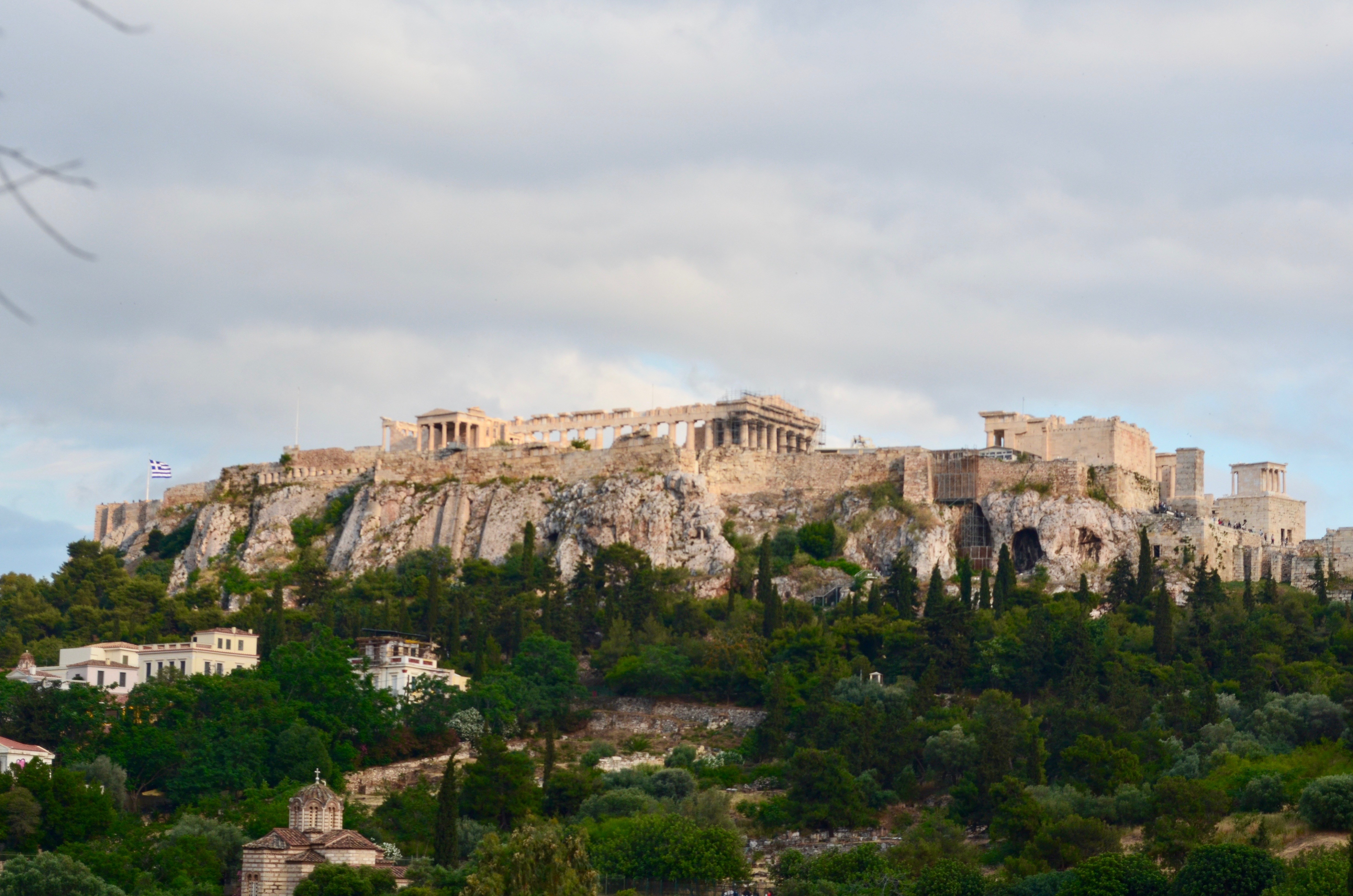 Views of Acropolis of Athens from afar