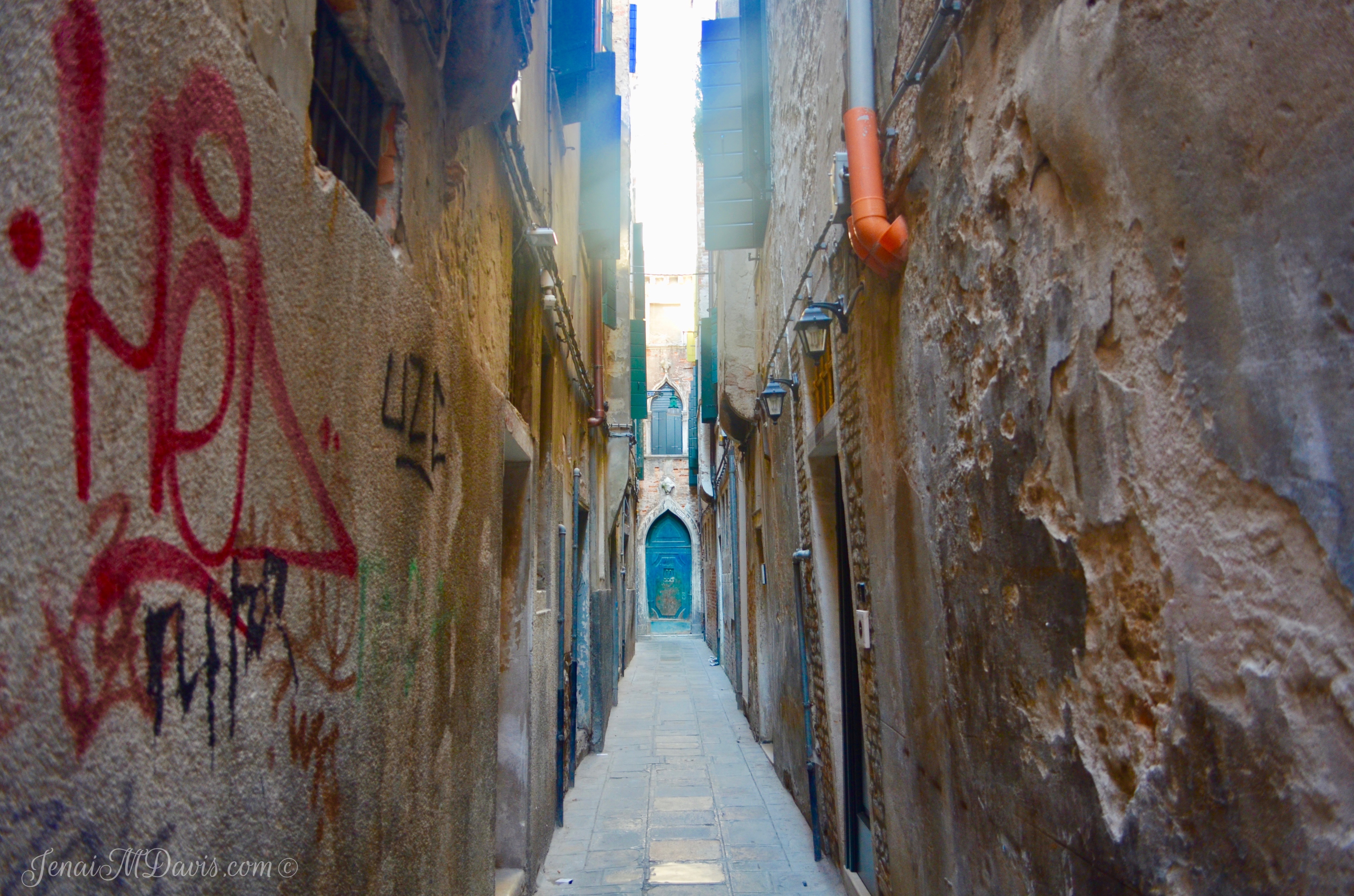 When the city rains, these pathways can be flooded, causing the erosion on the buildings.