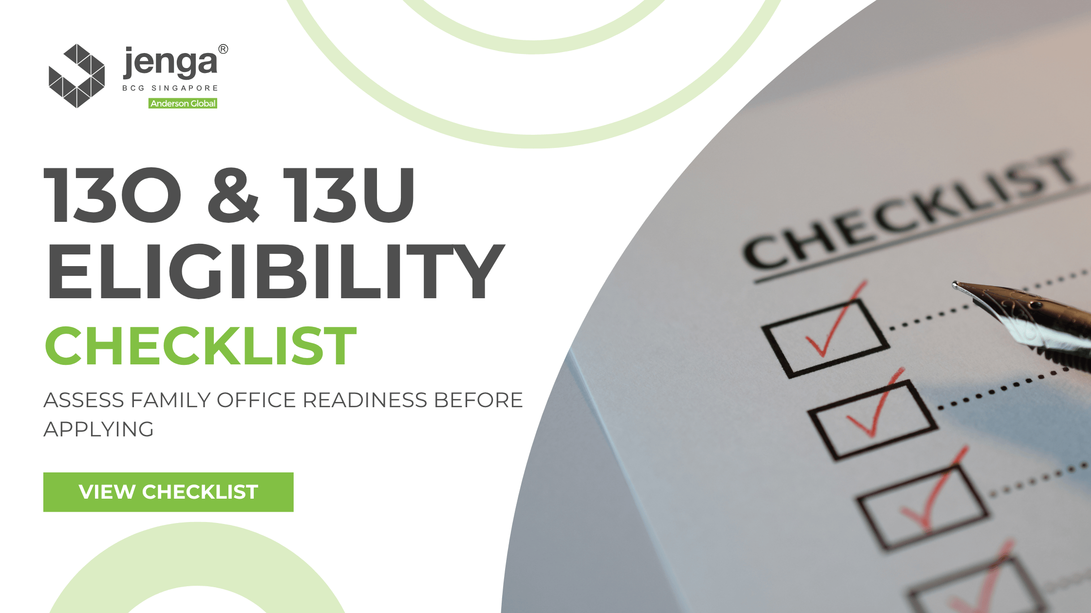 Singapore family office 13O and 13U eligibility checklist