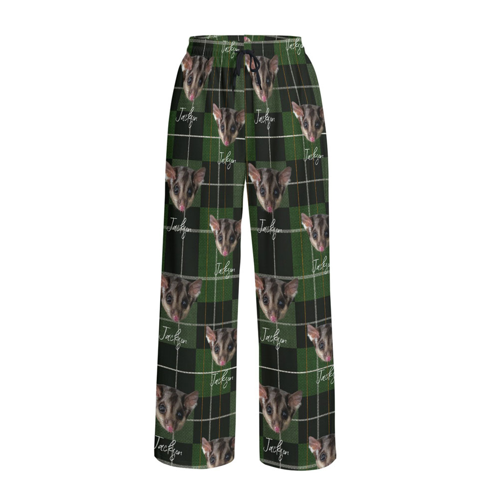 Green Plaid Personalized Pet Lounge Pants