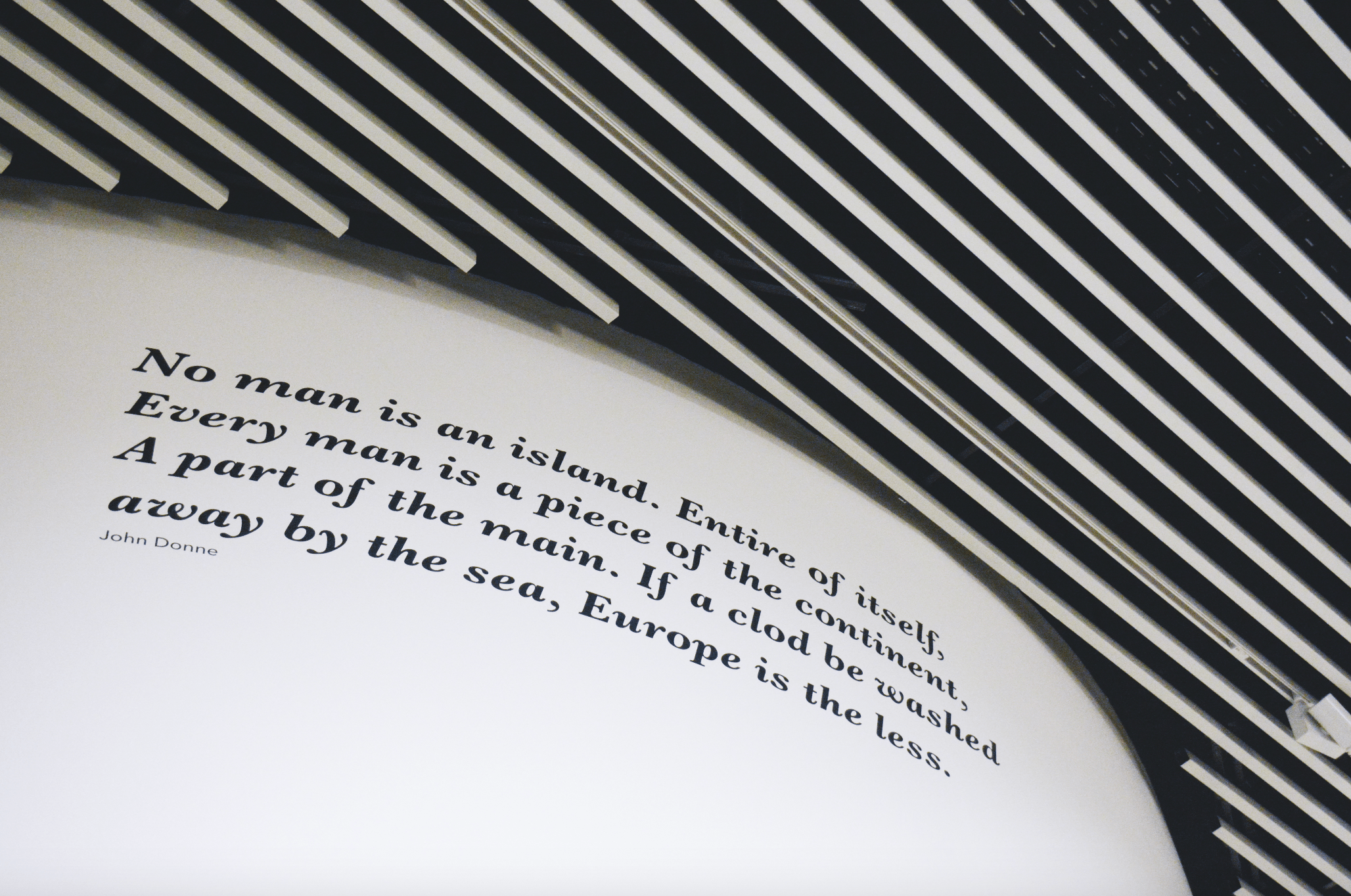 Entrance to "No Man is an Island" exhibit