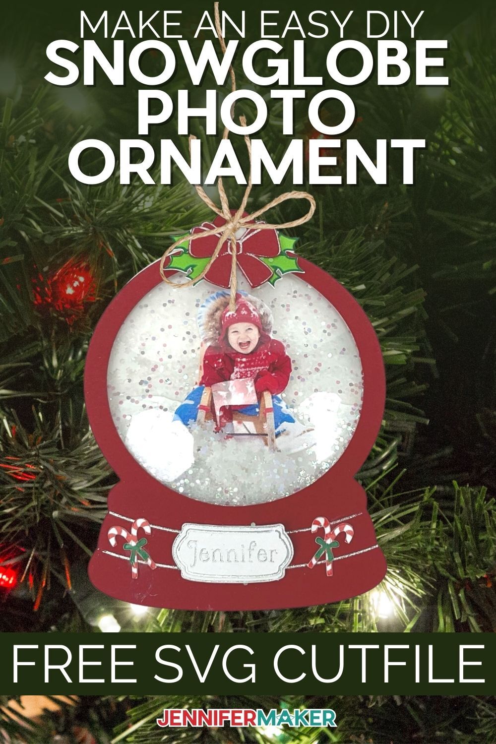 Can cut out a circle of clear vinyl and place it on top of the design. Diy Photo Snowglobe Ornament A Personalized Keepsake Jennifer Maker