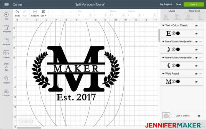 06/10/2021 · a monogram is a decorative motif made by overlapping or combining letters. Cricut Split Monogram Tutorial Free Svg Jennifer Maker