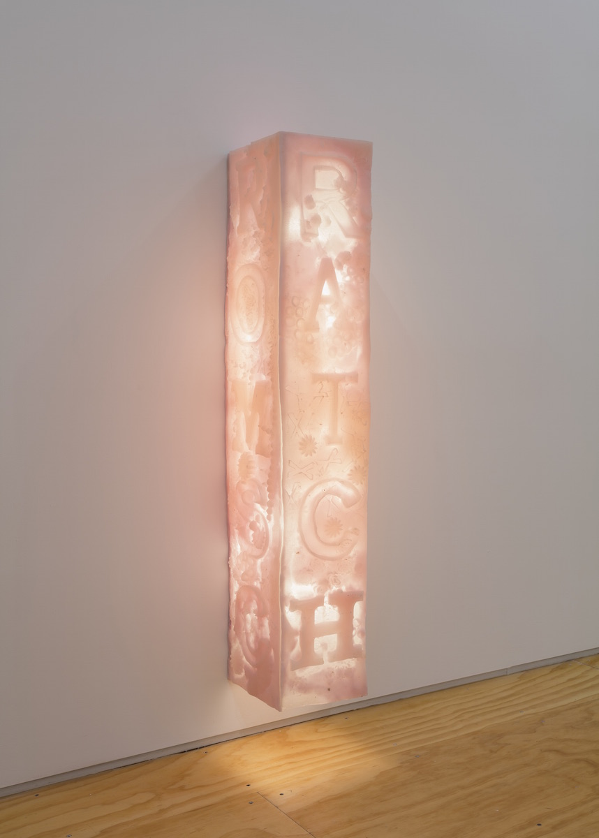 Eirik Sæther - ROMSC RATCH BAKEF, 2015, cast epoxy, fiberglass, fluorescent light fixture, 48 x 9 x 10 1/2 inches