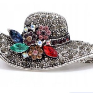 Broche Hoed Strass 
(  5 x 2.6 cm )