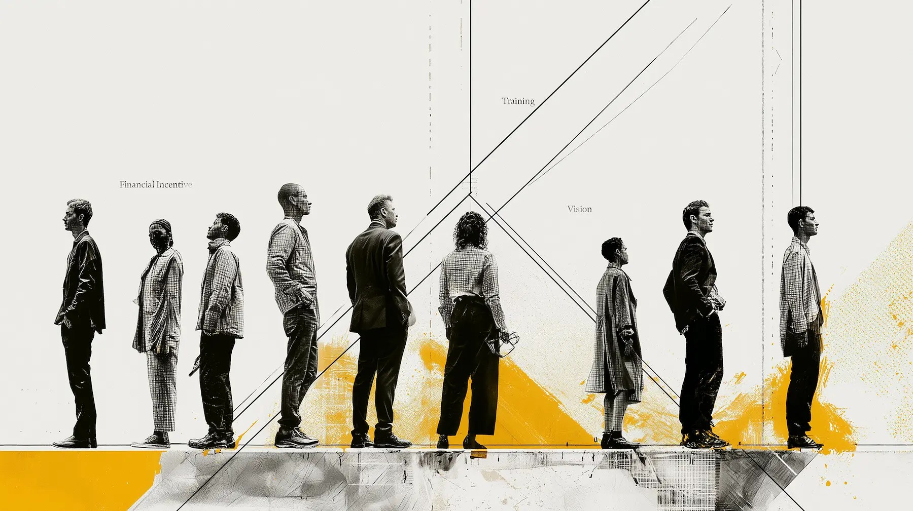 people lined up as if to be chosen as leaders