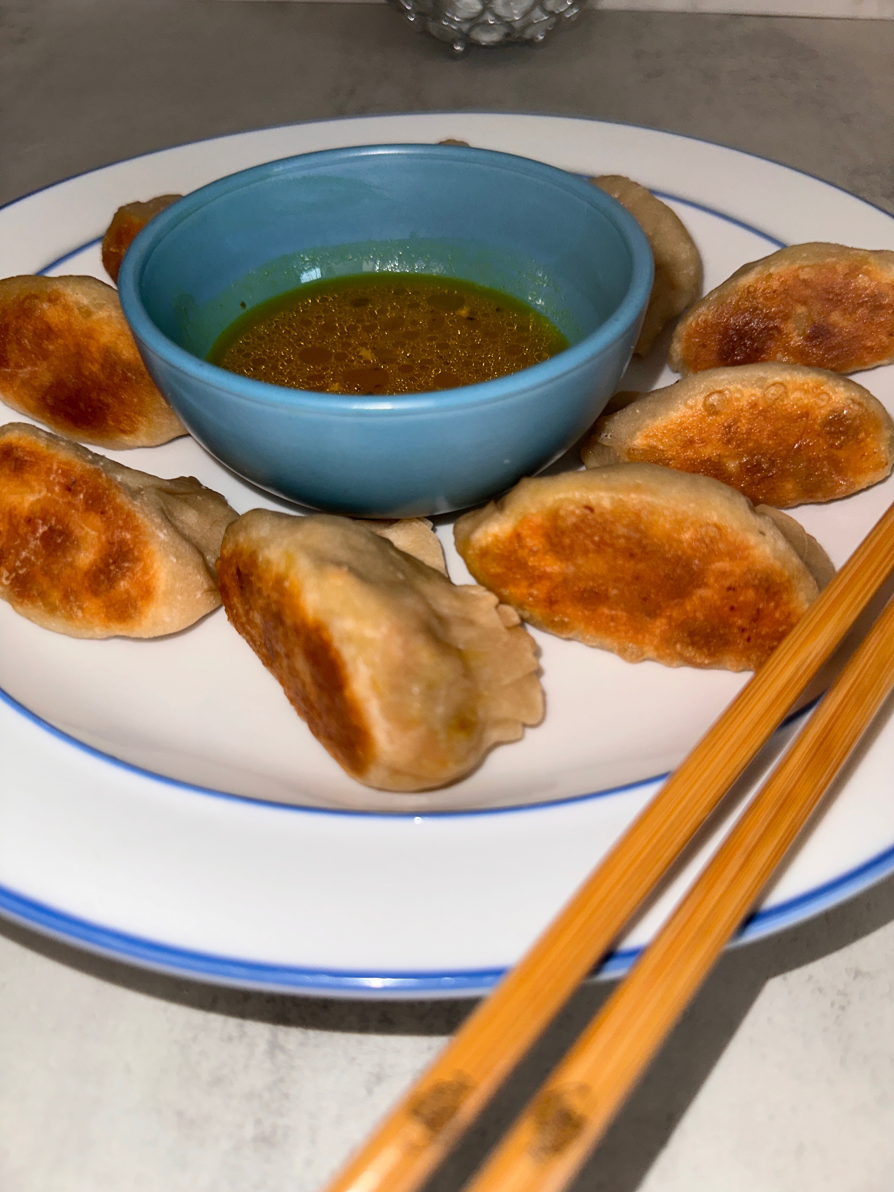 Jamaican Curry Chicken Potstickers recipe photo