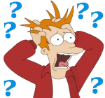 Fry from the Simpsons in a panic because of alumni surveys and research