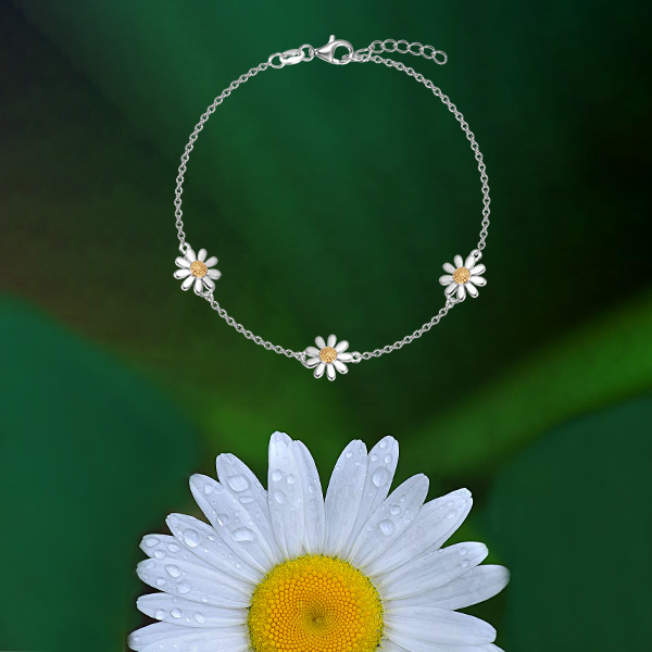 Double Sided Daisy Necklace - DN05 - Jersey Inspired Double Sided Daisy Necklace - DN05 - Jersey Inspired