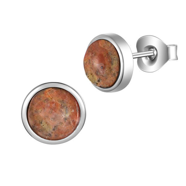 Jersey Pink Granite Large Stud Earrings – 700624