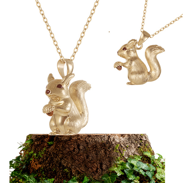 Jersey Red Squirrel Pendant 9ct Gold – JRSN/02