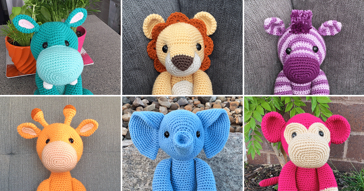 Free crochet pattern for an amigurumi cow. Free Safari Animal Amigurumi Patterns Jess Huff