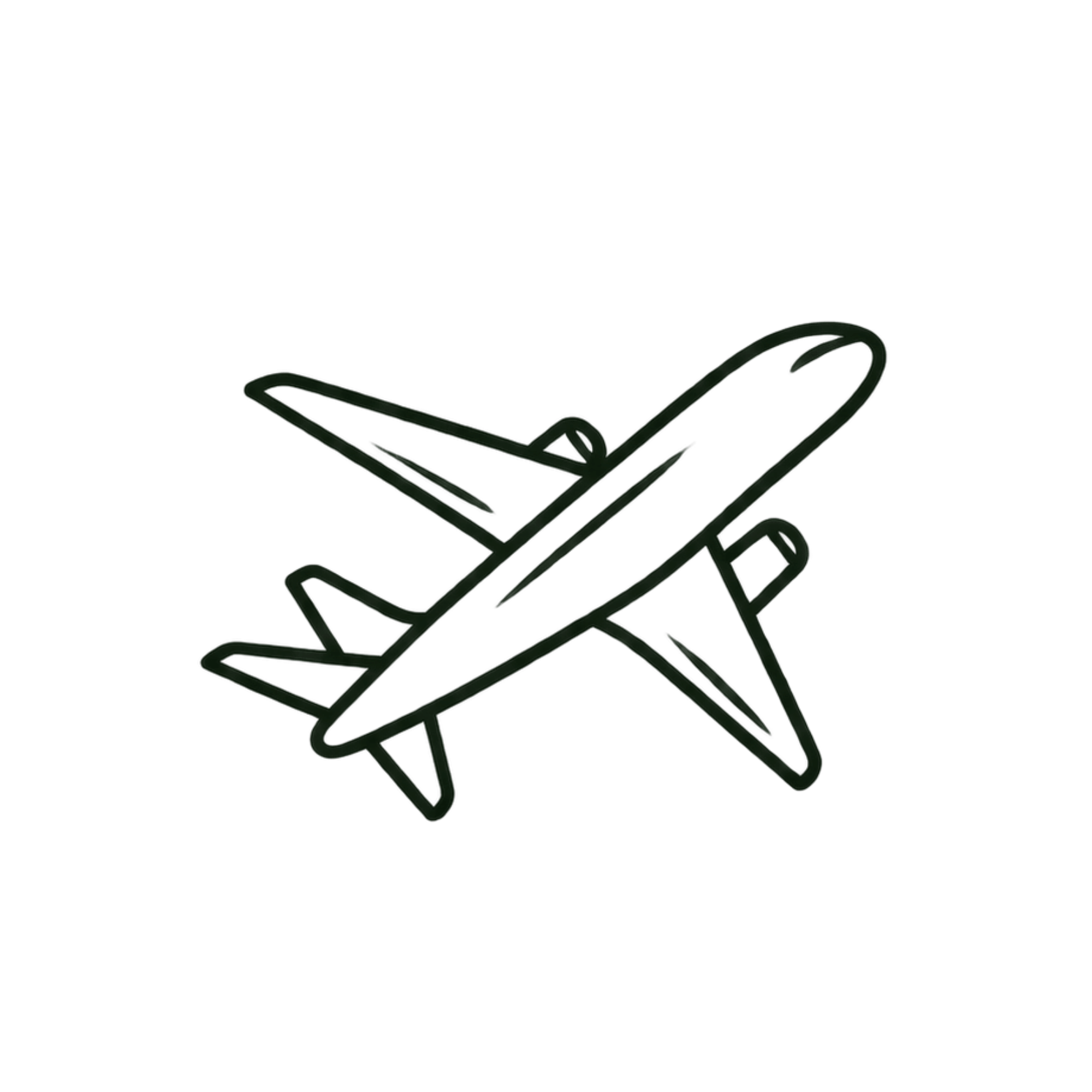a line drawn icon of an airplane
