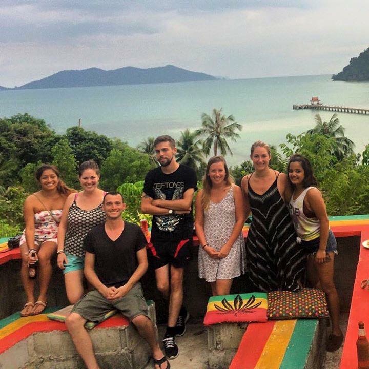 dinner watching the sunset