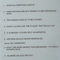 WRITING ADVICE: THE GOOD, BAD & UGLY