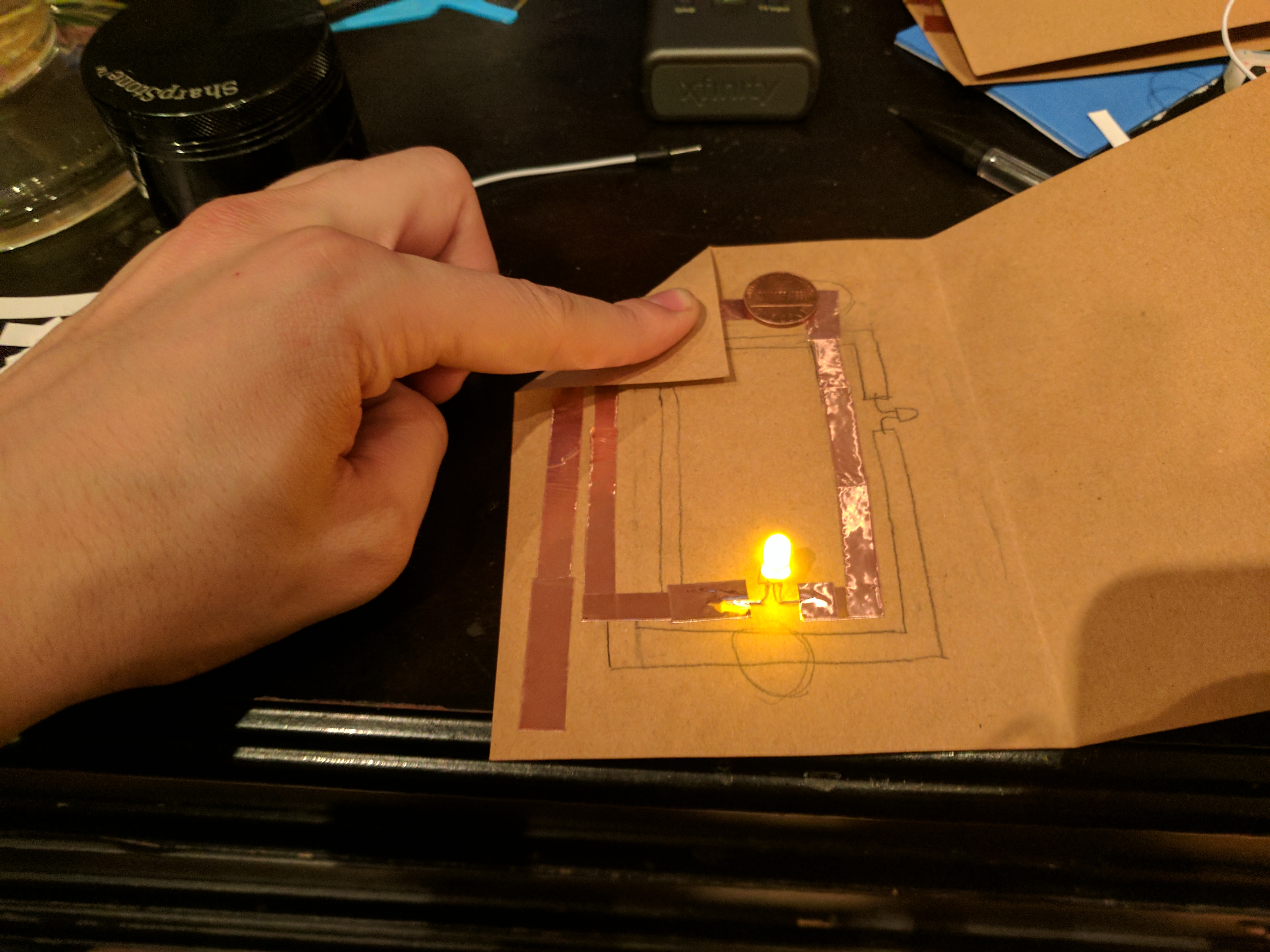 Early stage of the final paper circuit