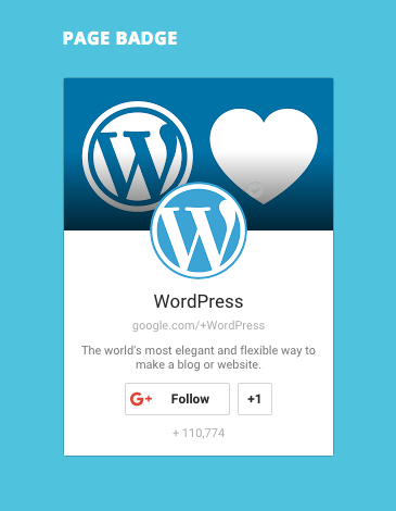 Page badge using portrait layout and light theme.