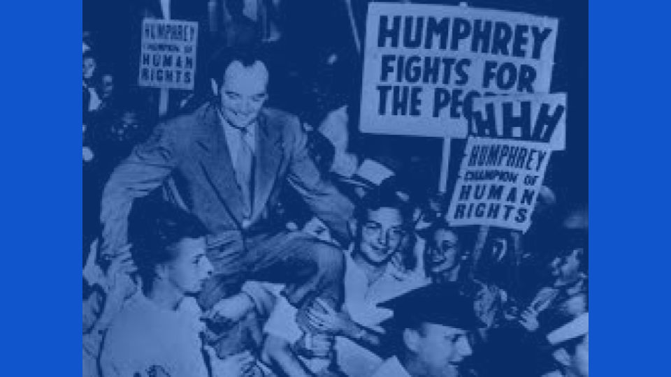 Hubert Humphrey being celebrated as a champion of human rights