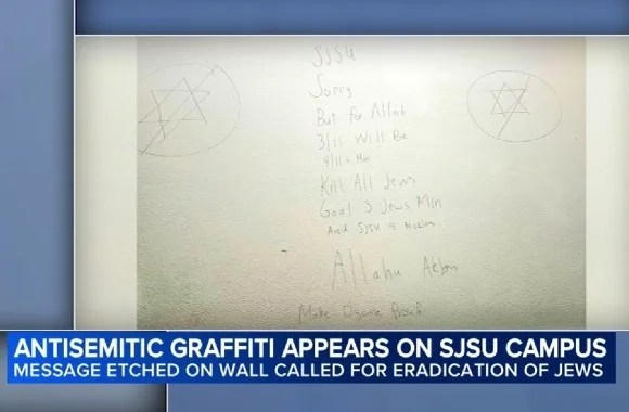San Jose State U police arrest suspect in terroristic threats, 'Kill all Jews' vandalism