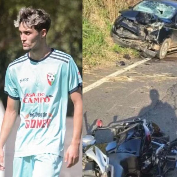 Jovem jogador de futebol morre após acidente envolvendo carro e moto em Carangola