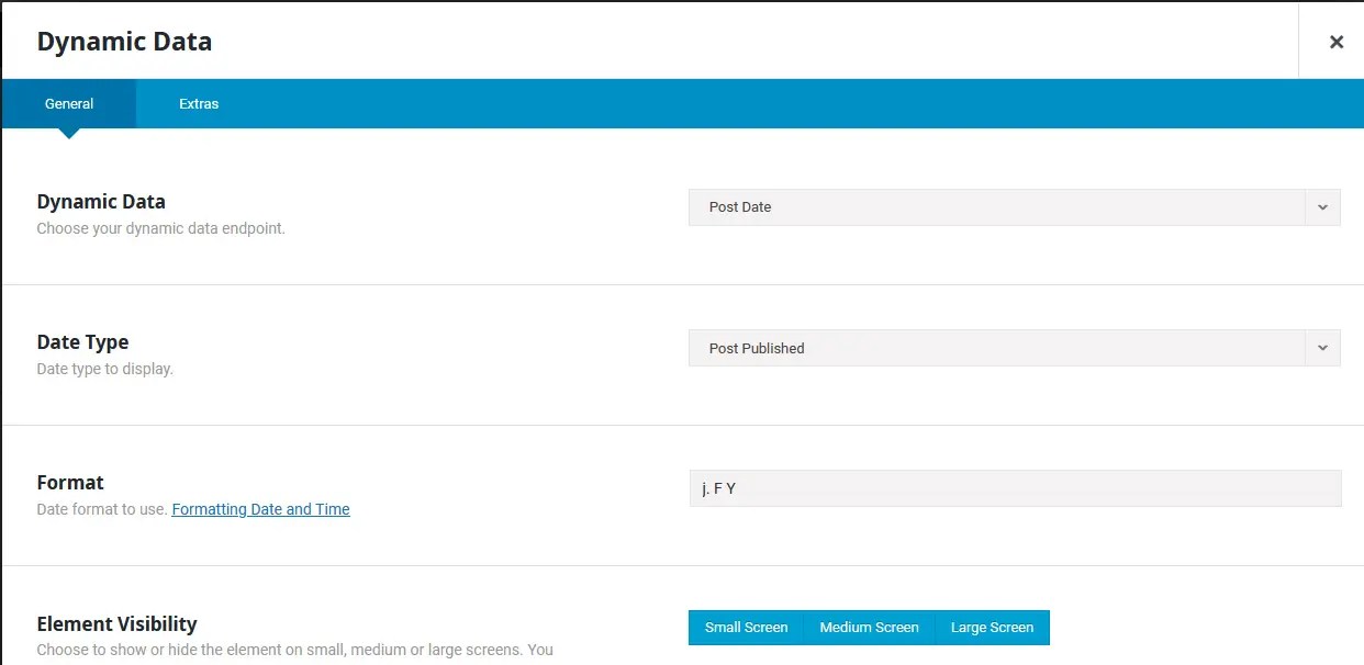 Dynamic Data Element im Avada Theme