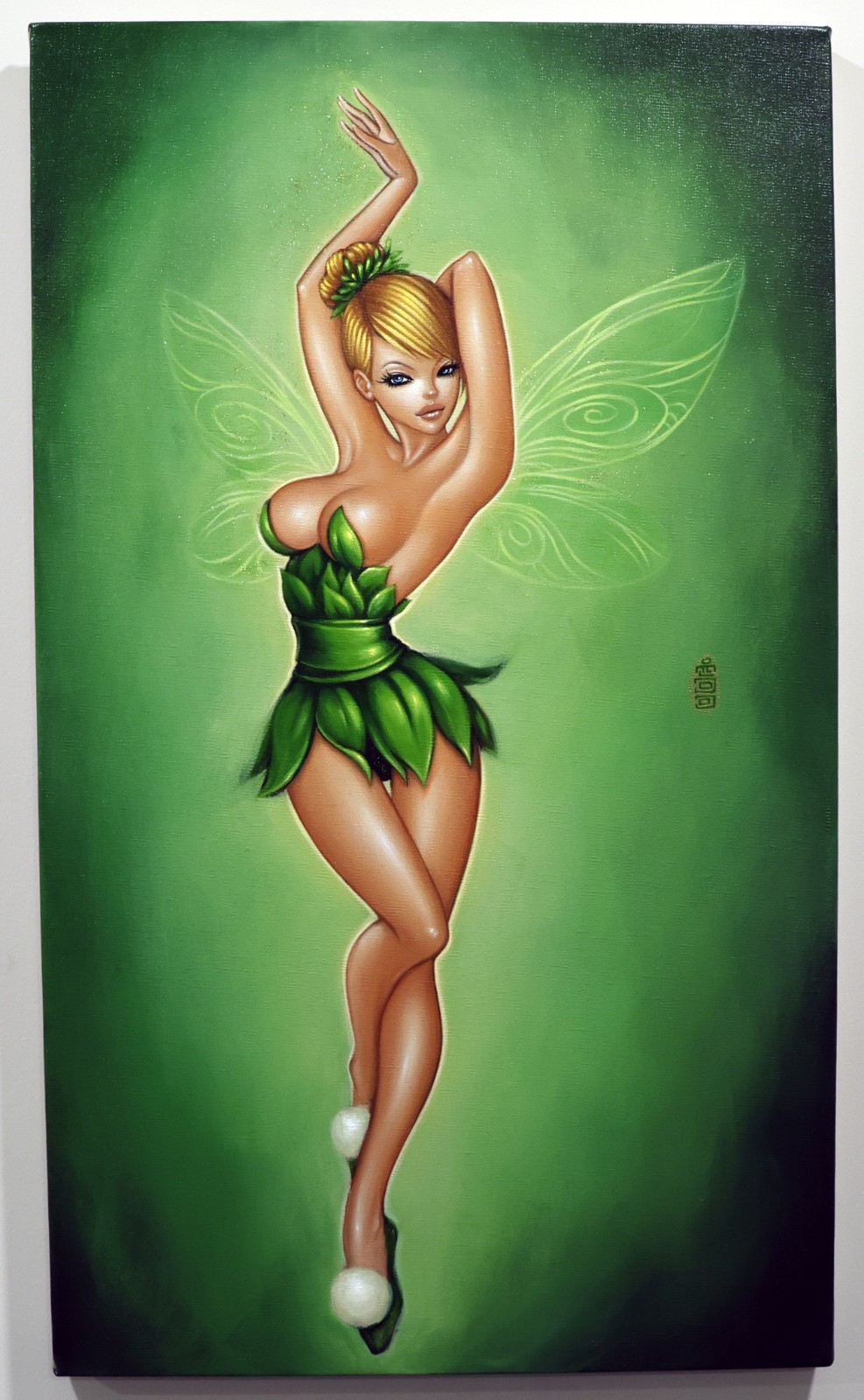 Tinker Bell Original Painting MIMI YOON 18X31 Sexy Disney Fairy Original Art