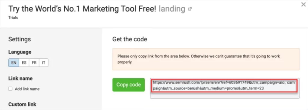Semrush affiliate
