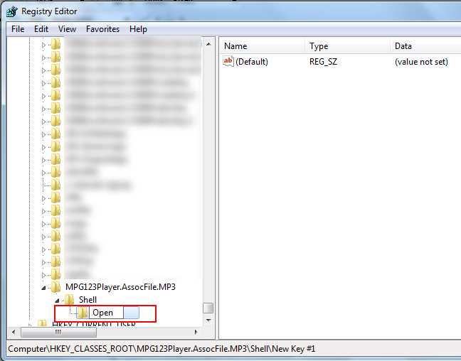 CreateNewRegKey-subkey-shell-subkey-open