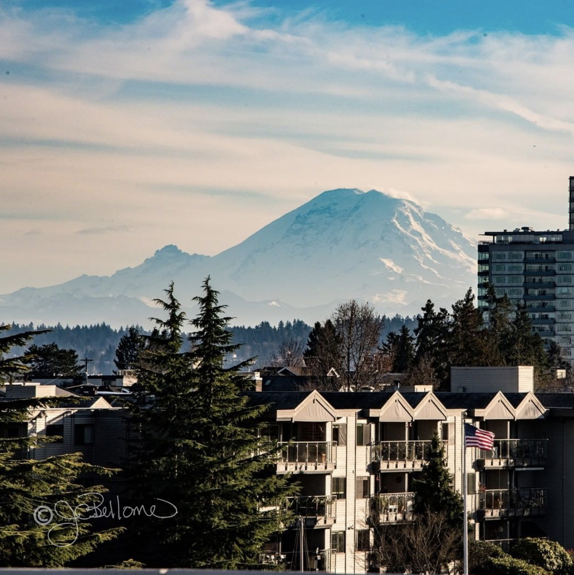 Mount Rainier from the 520 Floating Bridge.