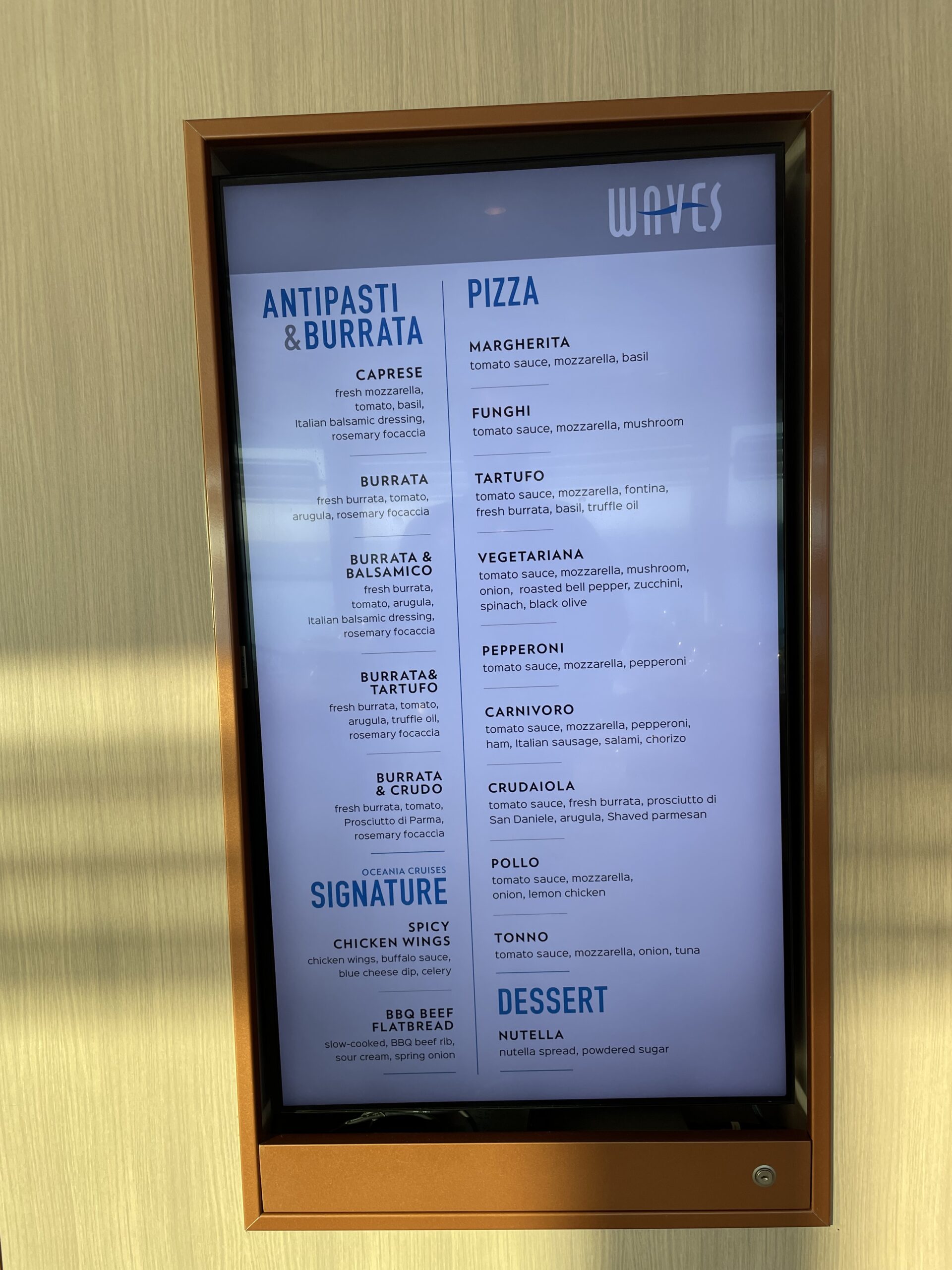 The complete menu
