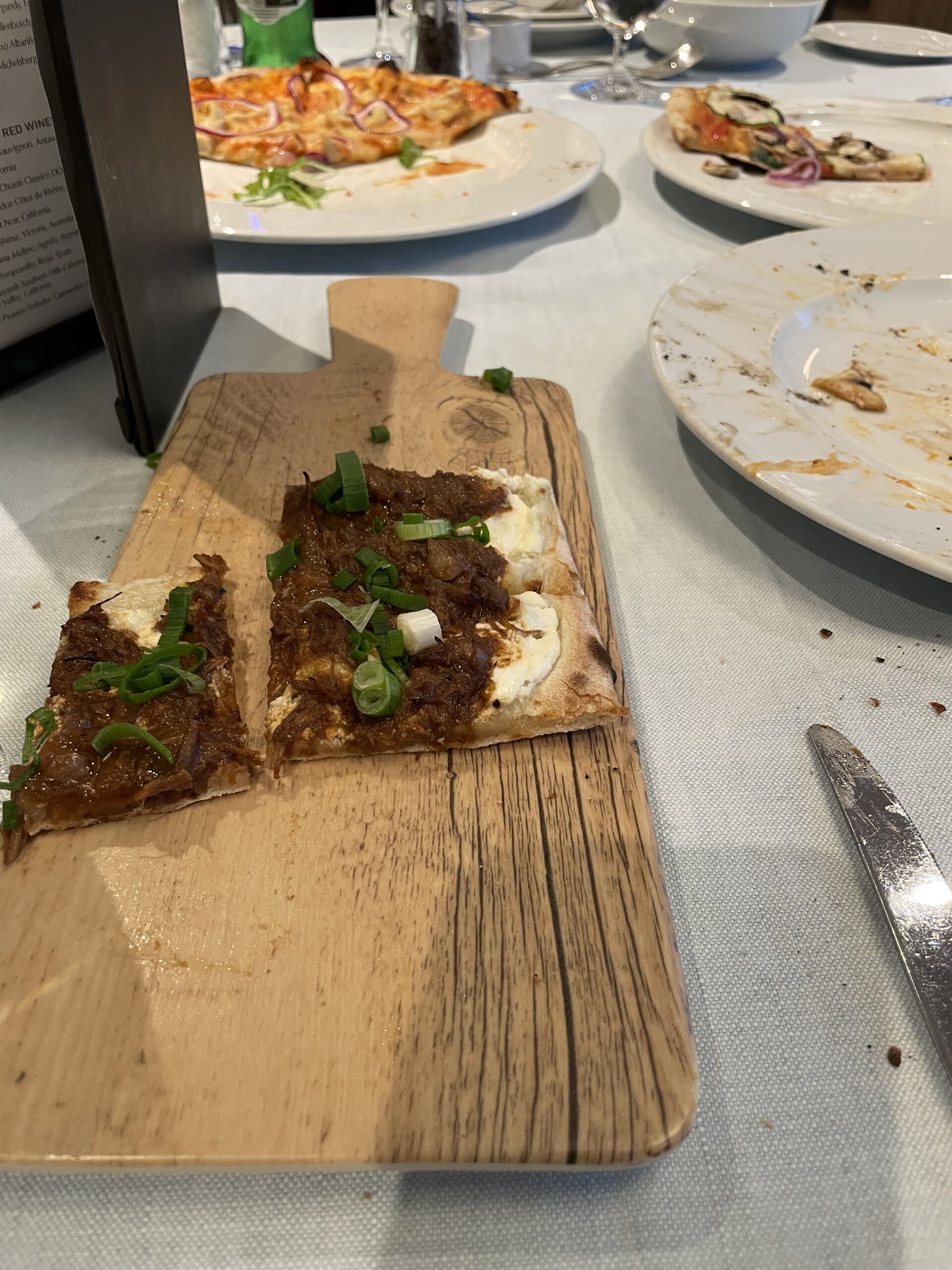 The really great BBQ Beef flatbread.
